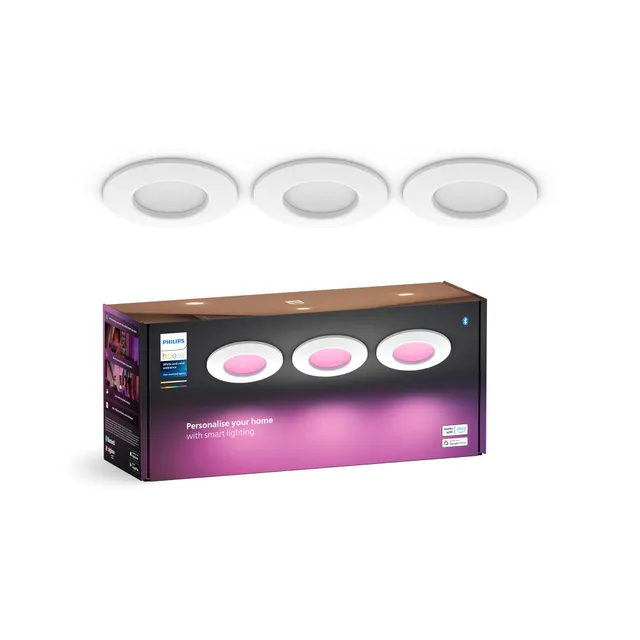 philips-hue-white-color-ambiance-slim-downlight-pack-de-3-spots-encastr-s-connec image 1