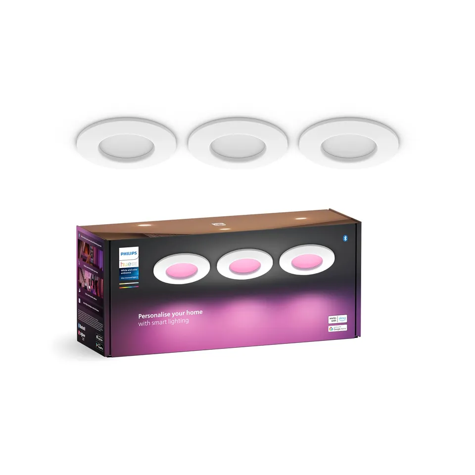 philips-hue-white-color-ambiance-slim-downlight-pack-de-3-spots-encastr-s-connec image 1
