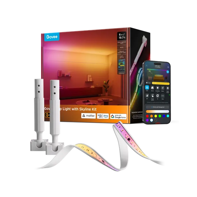 govee-strip-light-with-skyline-kit-ruban-led-rgbicww-luminblend-avec-profil-d-ho image 1