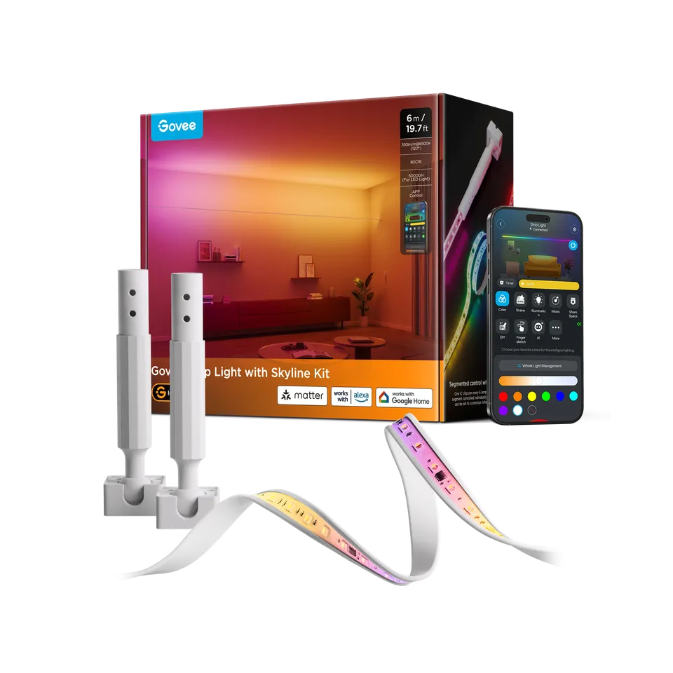 govee-strip-light-with-skyline-kit-ruban-led-rgbicww-luminblend-avec-profil-d-ho image 1