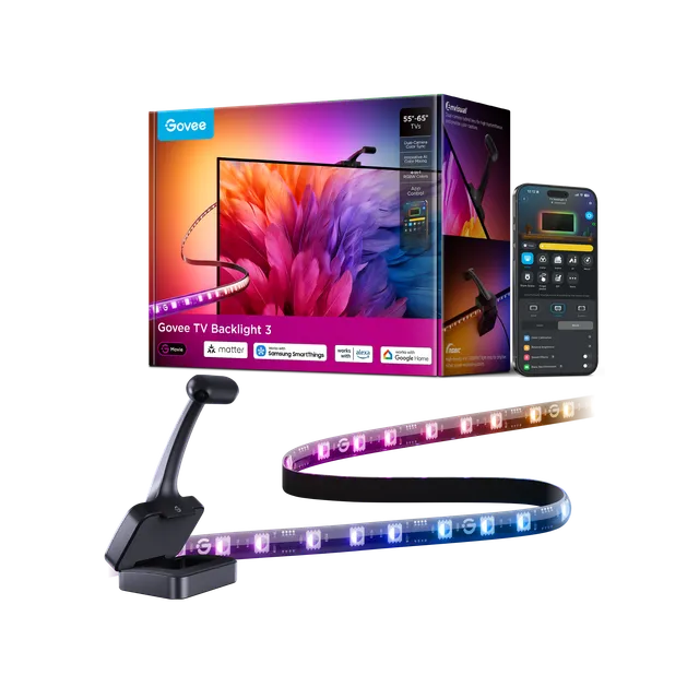 govee-tv-backlight-3-r-tro-clairage-led-tv-avec-cam-ra-4mp-et-clairage-adaptatif image 1