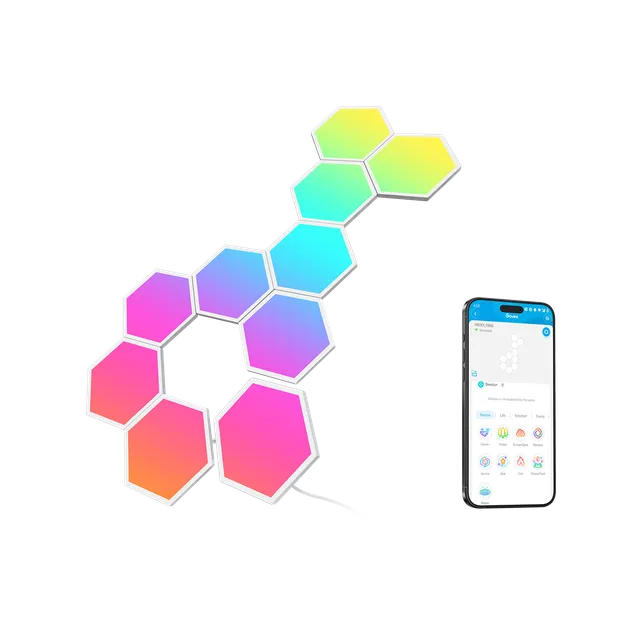 govee-glide-hexa-light-panels-h6061-10-panneaux-muraux-hexagonaux-rgb-intelligen image 1
