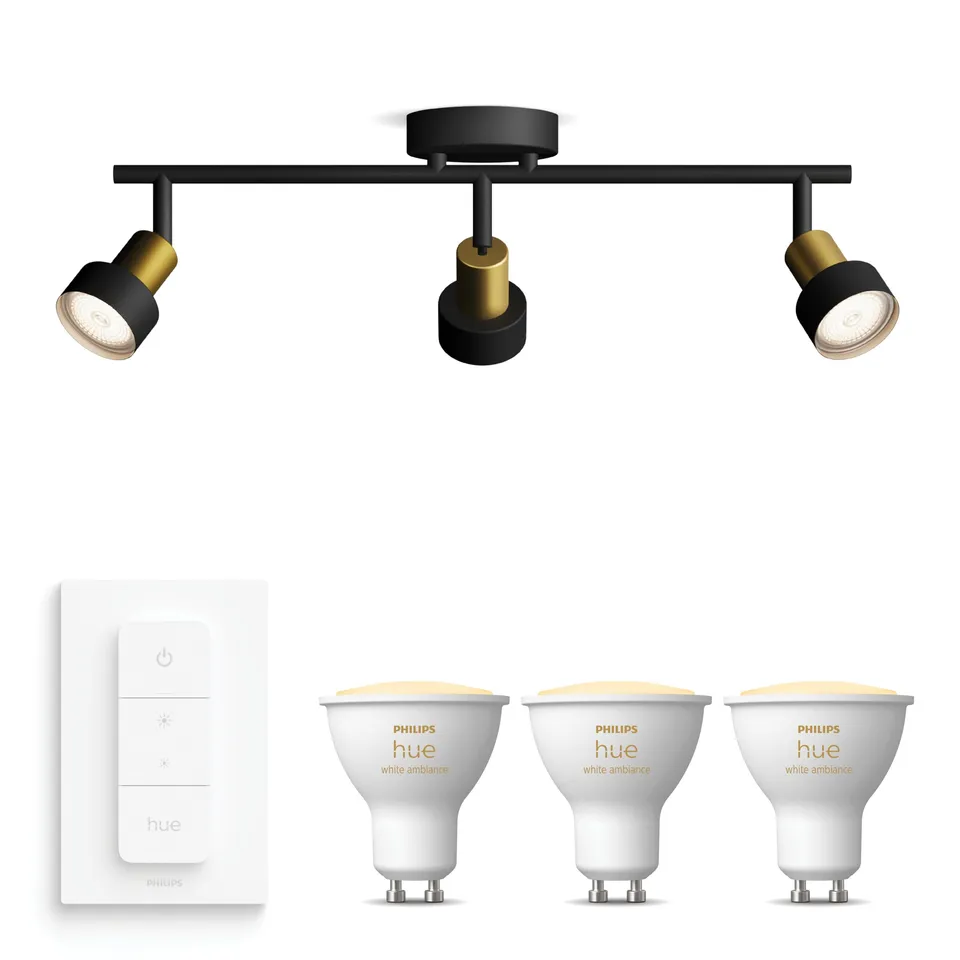 philips-hue-conduit-spot-de-plafond-en-saillie-noir-or-3-spots-orientables-gu10- image 1
