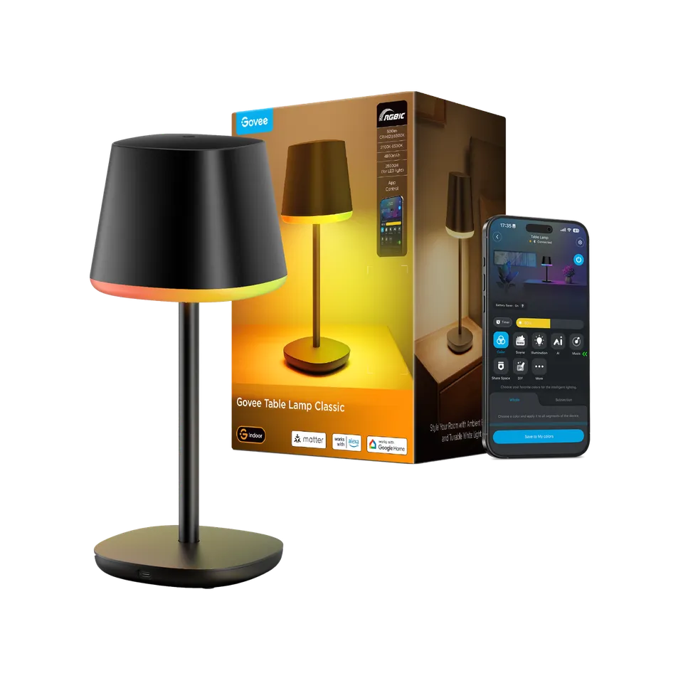 govee-table-lamp-classic-lampe-de-table-nomade-rechargeable-sans-fil-noire-pour- image 1