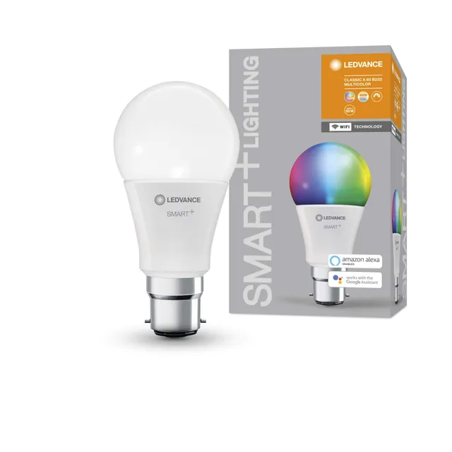 ledvance-smart-wifi-classic-multicolor-b22d-ampoule-led-connect-e-rgbw-9w-rempla image 1
