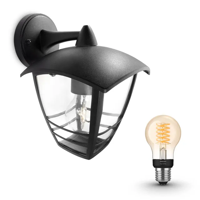 philips-hue-creek-applique-murale-d-ext-rieur-orientable-vers-le-bas-noir-e27-hu image 1