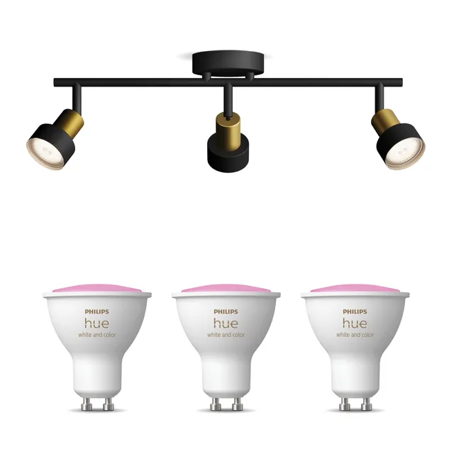 philips-hue-conduit-spot-de-plafond-en-saillie-3-spots-noir-or-gu10-white-and-co image 1
