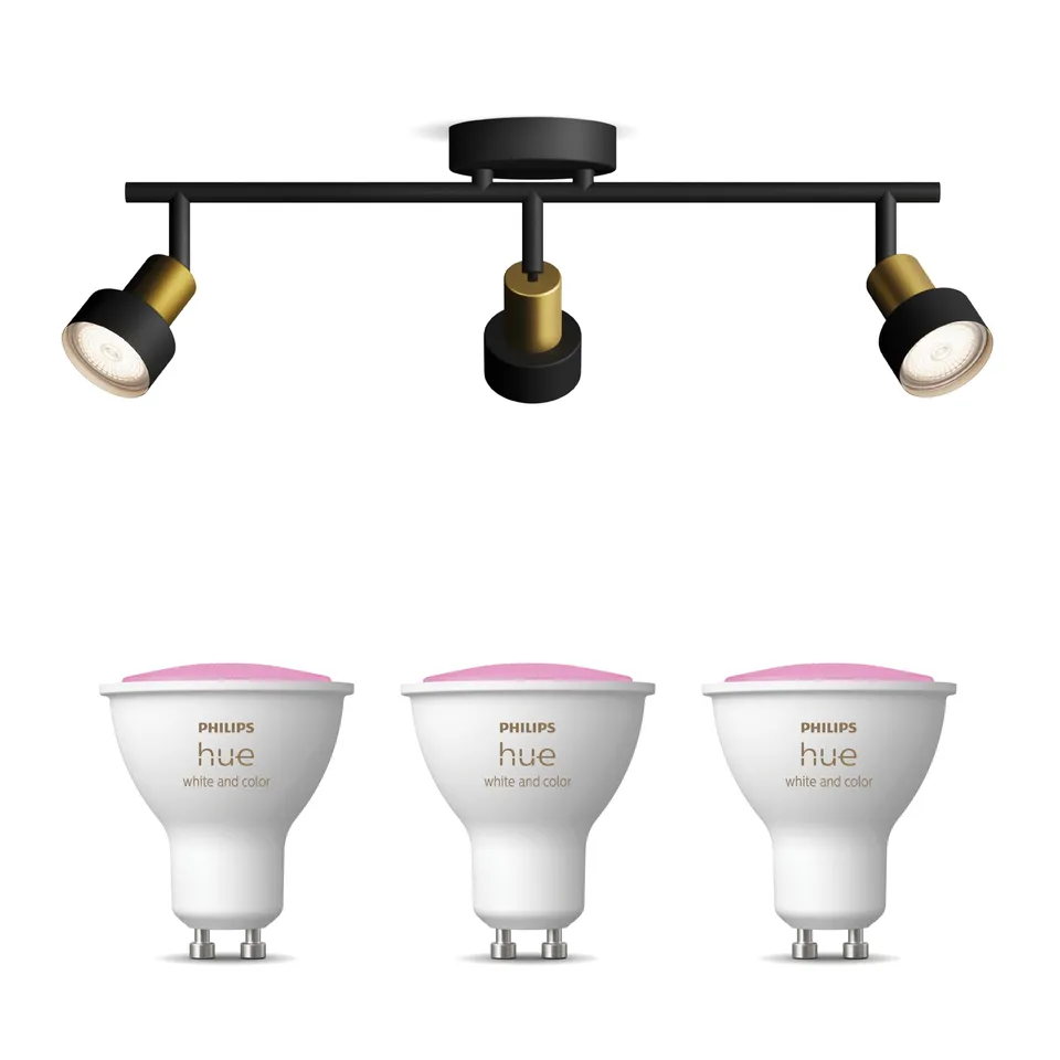 philips-hue-conduit-spot-de-plafond-en-saillie-3-spots-noir-or-gu10-white-and-co image 1