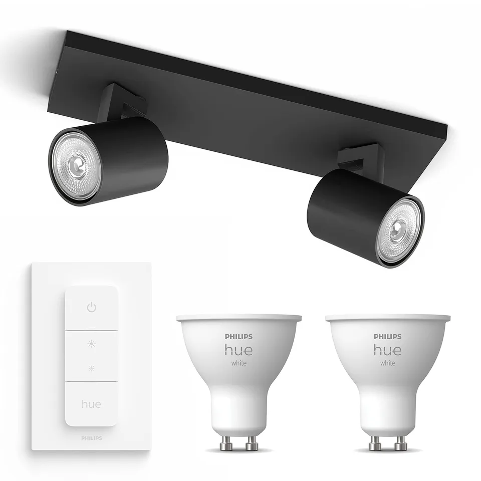 philips-hue-runner-spot-en-saillie-noir-2-points-lumineux-gu10-hue-white-avec-va image 1