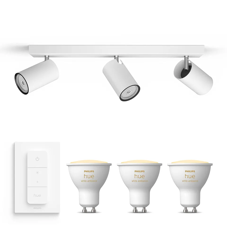 philips-hue-kosipo-spot-en-saillie-blanc-3-points-lumineux-gu10-hue-white-ambian image 1