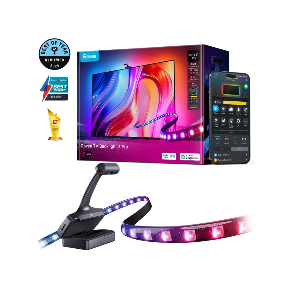 govee-tv-backlight-3-pro-h66a0-r-tro-clairage-tv-intelligent-avec-triple-cam-ra- image 1