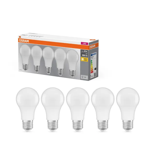 ledvance-osram-led-base-classic-a-e27-9-w-blanc-chaud-2700-k-quivalent-60-w-d-po image 1