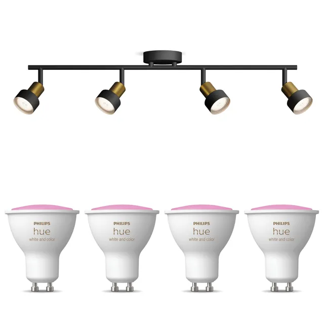 philips-hue-conduit-spot-en-saillie-4-points-noir-or-white-and-color-ambiance-gu image 1