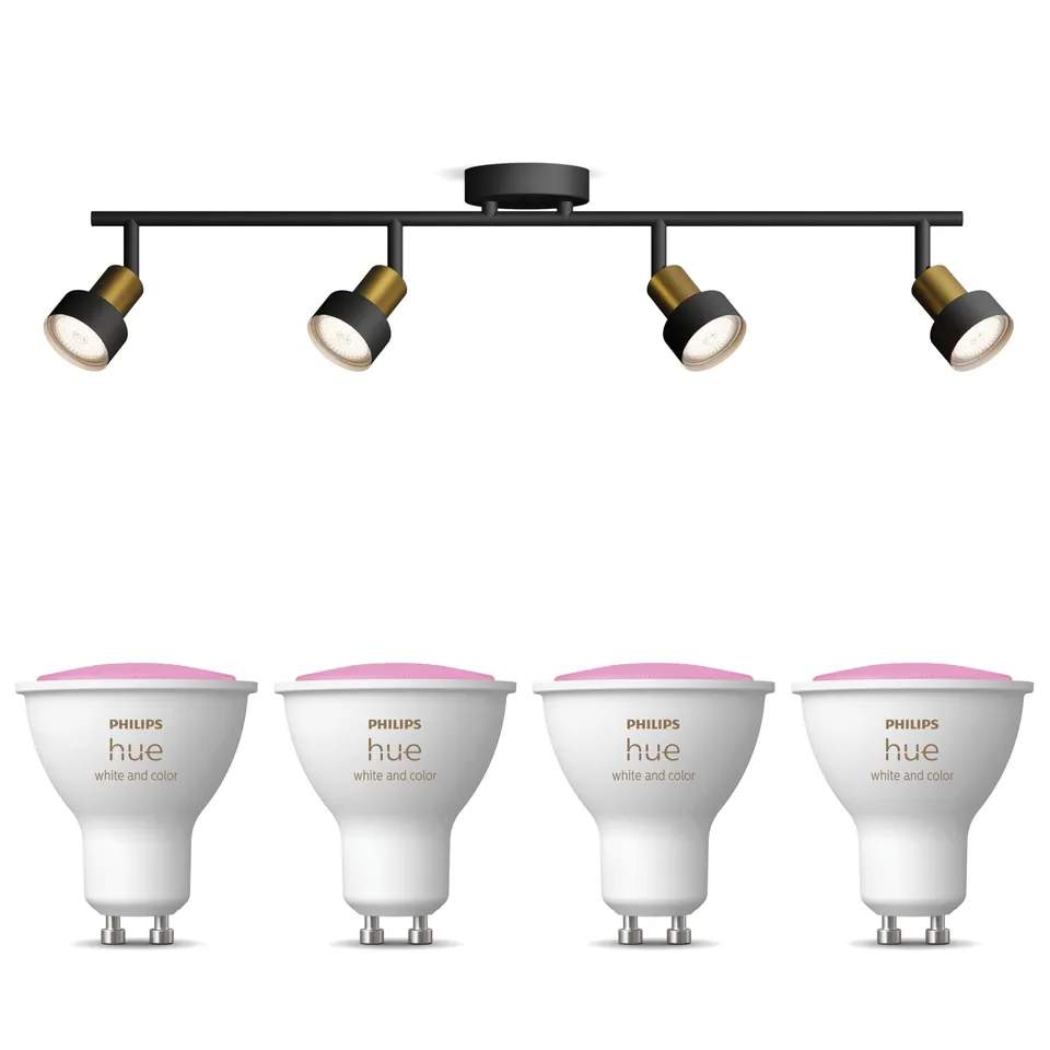 philips-hue-conduit-spot-en-saillie-4-points-noir-or-white-and-color-ambiance-gu image 1