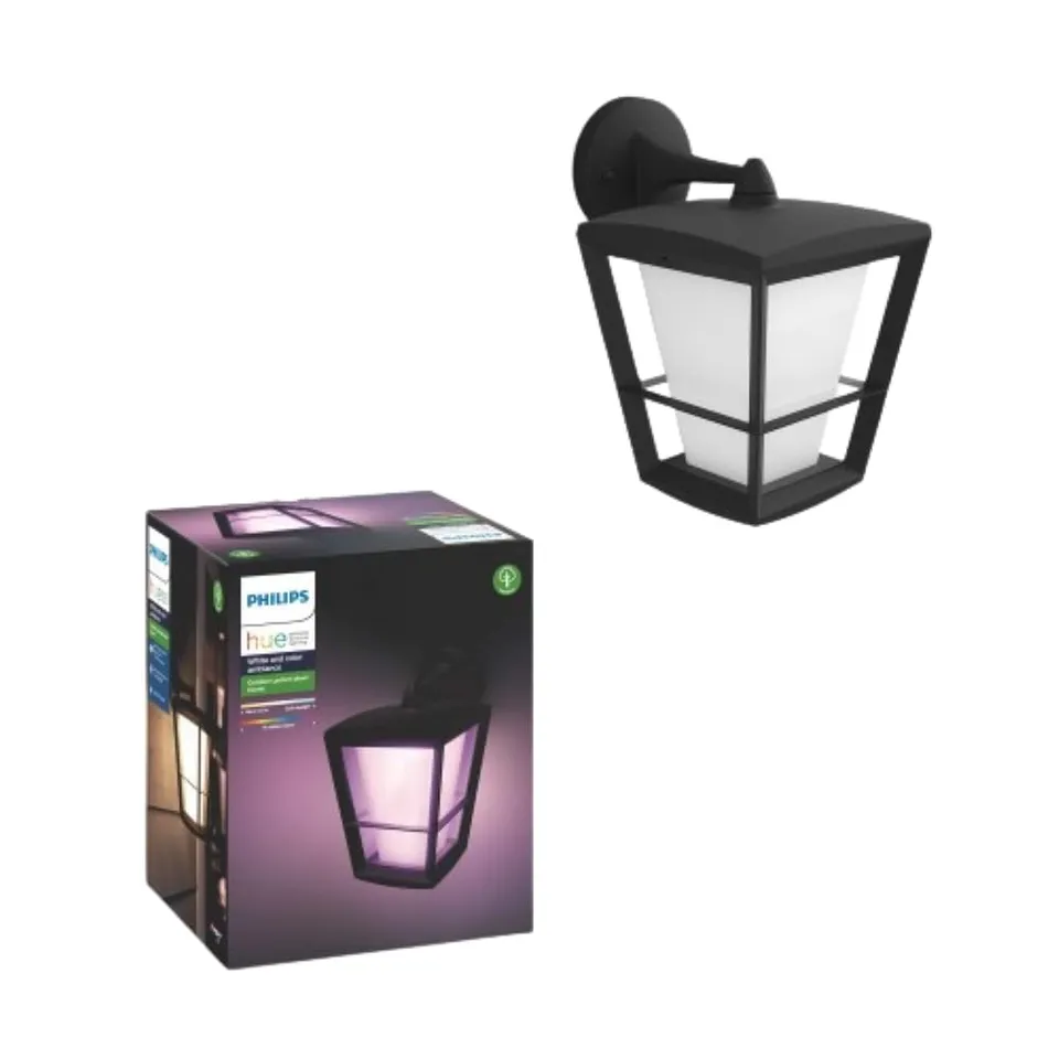 philips-hue-econic-applique-murale-d-ext-rieur-basse-noire-lanterne-connect-e-wh image 1