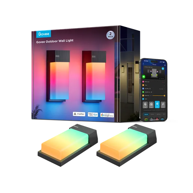 govee-outdoor-wall-light-applique-murale-ext-rieure-intelligente-rgbic-1500lm-ip image 1