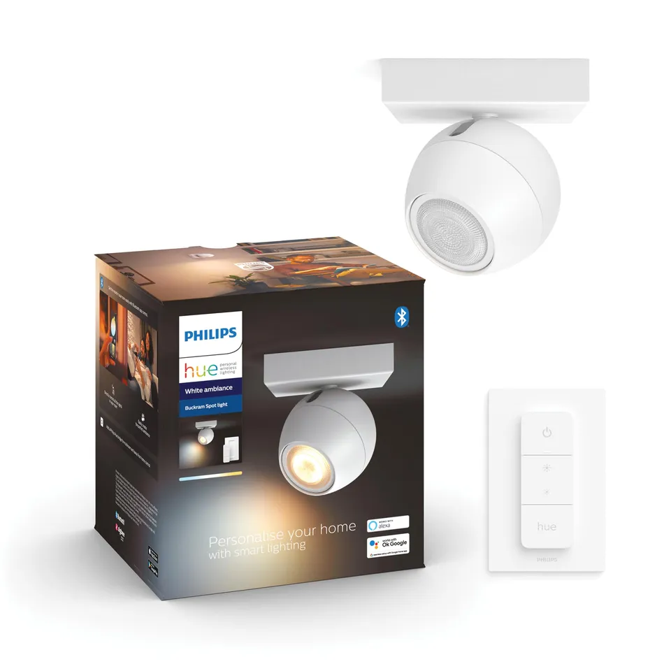 philips-hue-white-ambiance-buckram-spot-d-coratif-connect-5-5-w-avec-t-l-command image 1