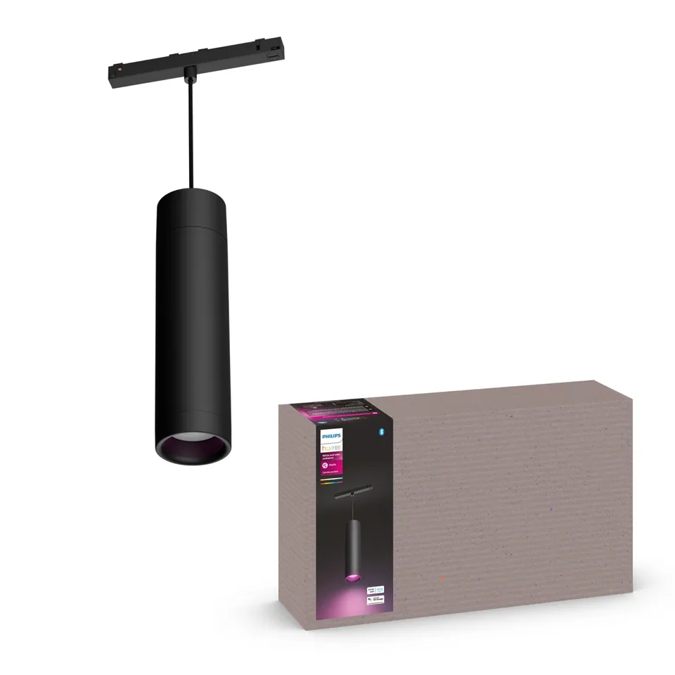 philips-hue-perifo-suspension-cylindrique-noire-pour-rail-d-clairage-perifo-blue image 1