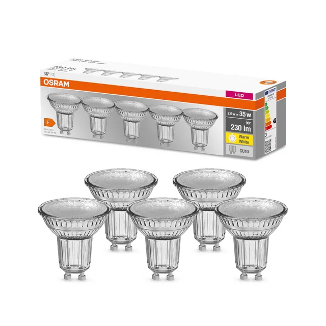 ledvance-par16-gu10-35w-ampoule-led-r-flecteur-blanc-chaud-36-non-dimmable-pack- image 1