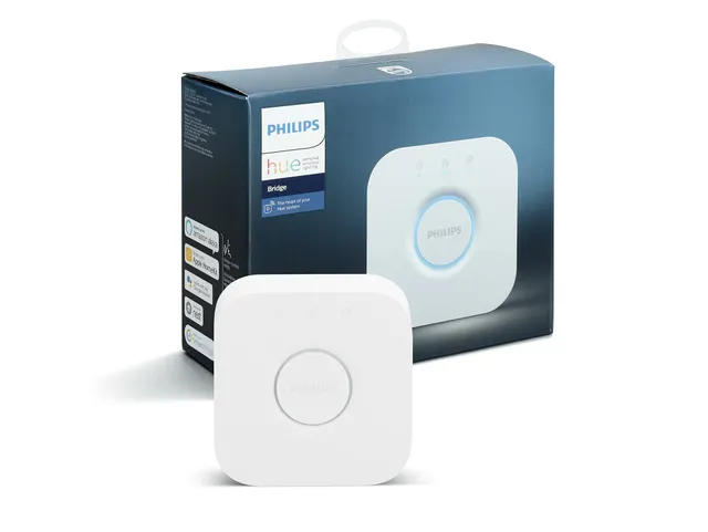 philips-hue-bridge-pont-de-connexion-blanc-c-ur-du-syst-me-hue-jusqu-50-lampes-c image 1
