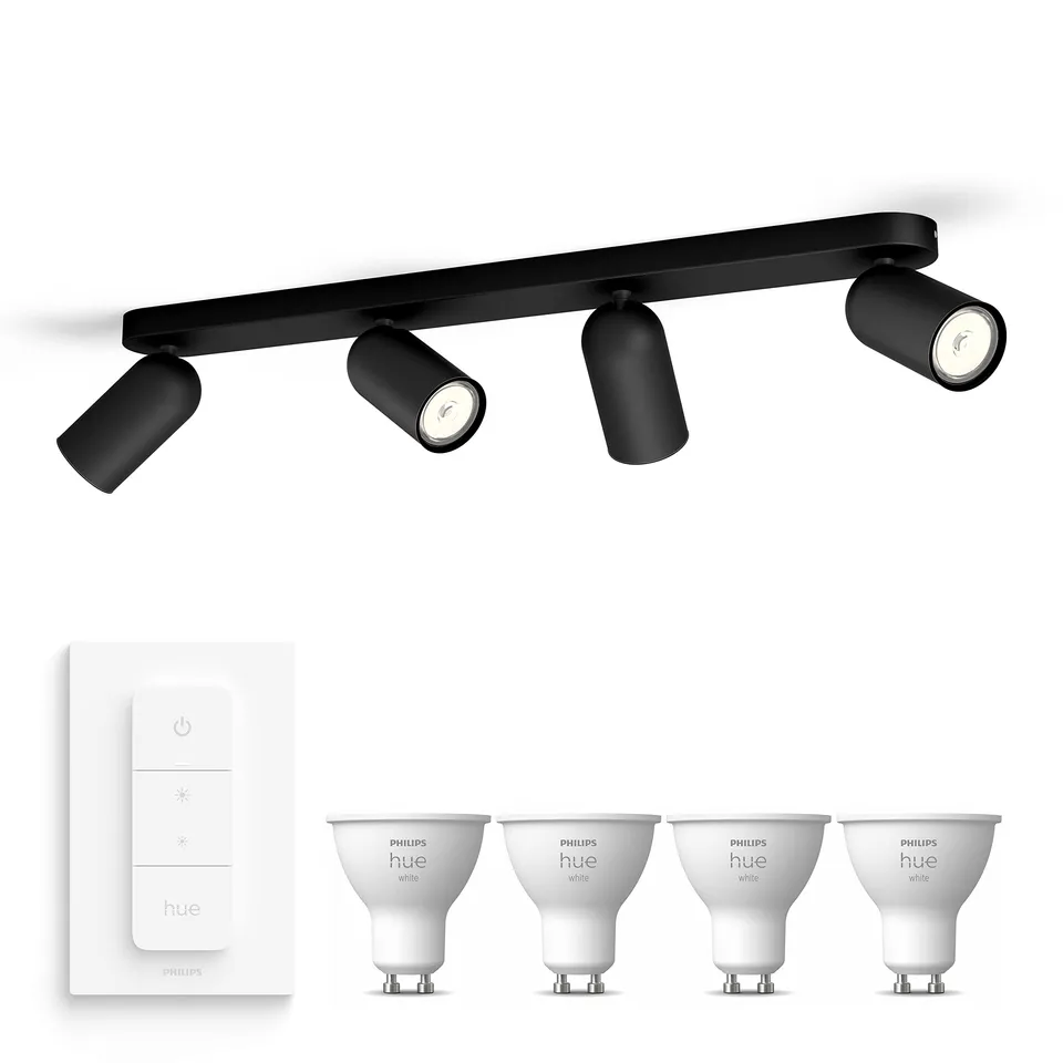 philips-hue-pongee-spot-en-saillie-noir-4-points-lumineux-gu10-hue-white-lumi-re image 1