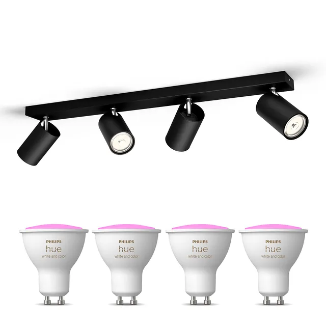 philips-hue-kosipo-spot-en-saillie-noir-4-points-lumineux-gu10-white-and-color-a image 1