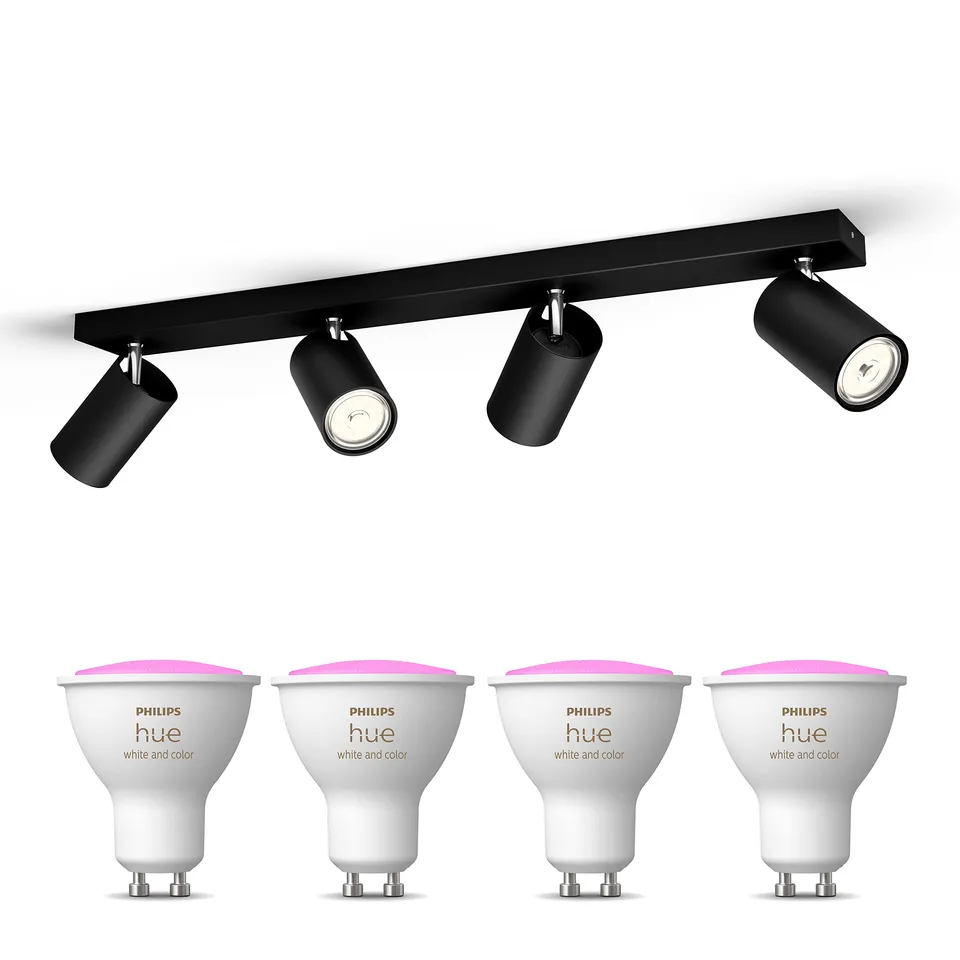 philips-hue-kosipo-spot-en-saillie-noir-4-points-lumineux-gu10-white-and-color-a image 1