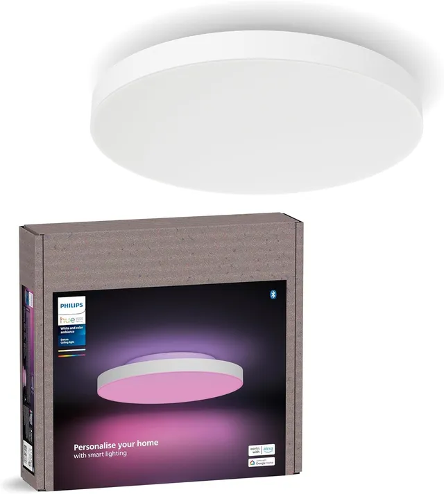 philips-hue-datura-panneau-de-plafond-connect-petit-rond-38-4-x-38-4-cm-blanc-et image 1