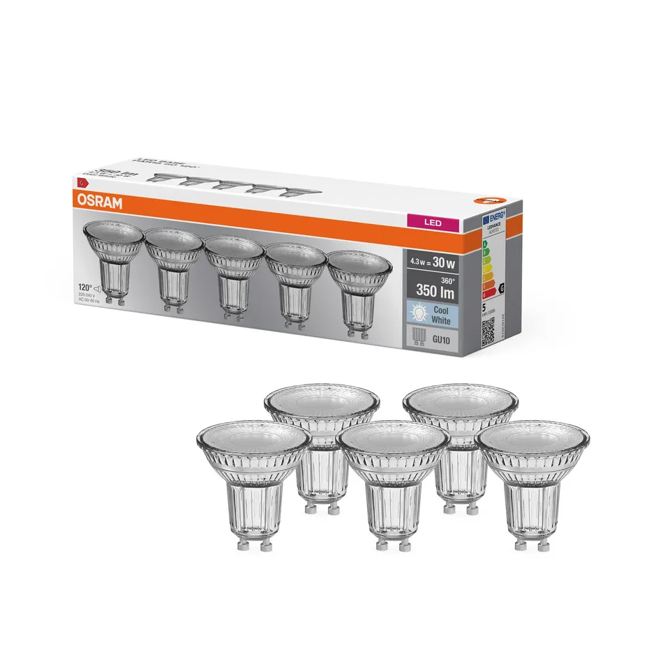 osram-led-base-par16-50-lot-de-5-ampoules-led-r-flecteur-verre-gu10-blanc-froid- image 1
