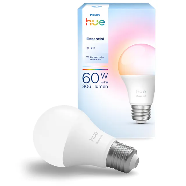 philips-hue-essential-ampoule-connect-e-a60-led-e27-white-and-color-ambiance-8-w image 1