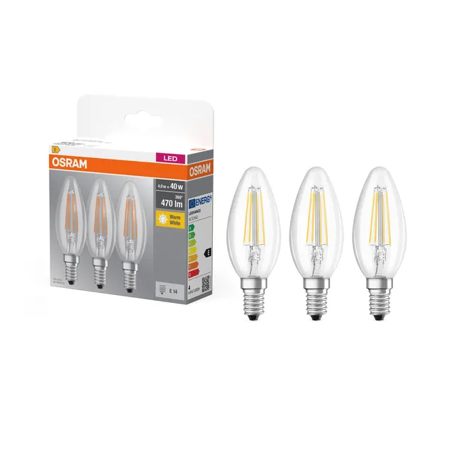 osram-led-filament-flamme-lot-de-3-ampoules-led-bougie-filament-culot-e14-4-w-qu image 1
