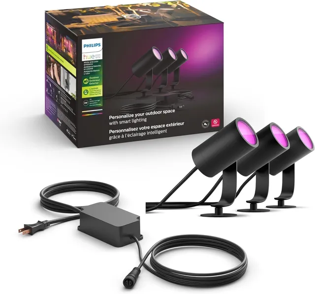 philips-hue-lily-outdoor-white-and-color-ambiance-kit-de-base-3-spots-led-connec image 1