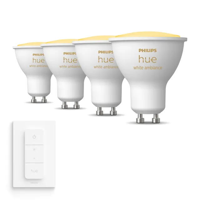 philips-hue-white-ambiance-pack-avantag-gu10-avec-4-spots-blanc-chaud-blanc-froi image 1