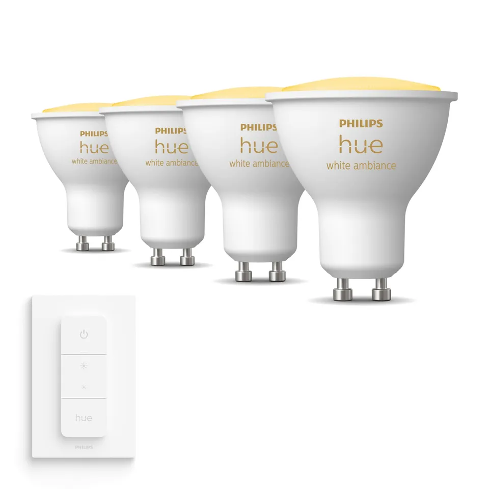 philips-hue-white-ambiance-pack-avantag-gu10-avec-4-spots-blanc-chaud-blanc-froi image 1