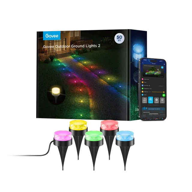 govee-outdoor-ground-lights-2-spots-d-clairage-de-jardin-encastrables-rgb-recond image 1