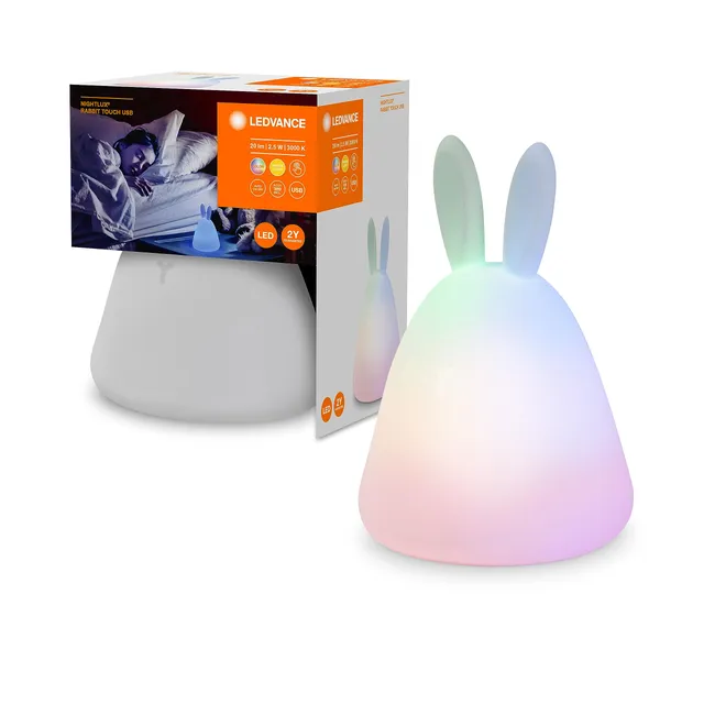 ledvance-bunny-veilleuse-led-enfant-motif-lapin-rechargeable-usb-tactile-rgbw-di image 1