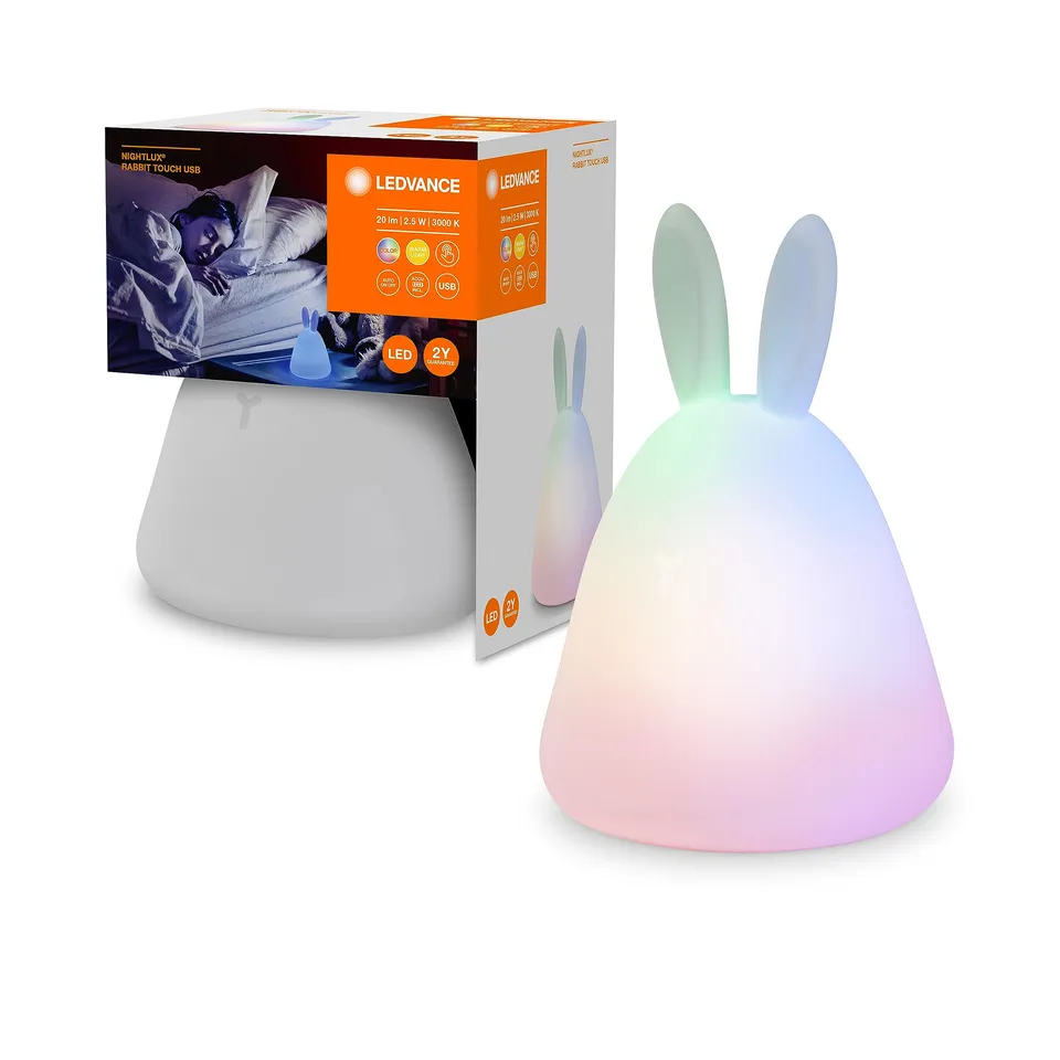 ledvance-bunny-veilleuse-led-enfant-motif-lapin-rechargeable-usb-tactile-rgbw-di image 1