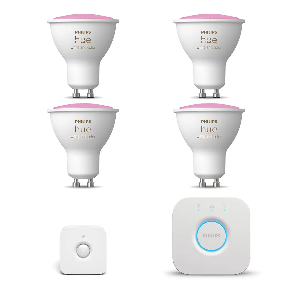 philips-hue-white-and-color-ambiance-kit-de-d-marrage-gu10-4-spots-couleur-hue-b image 1