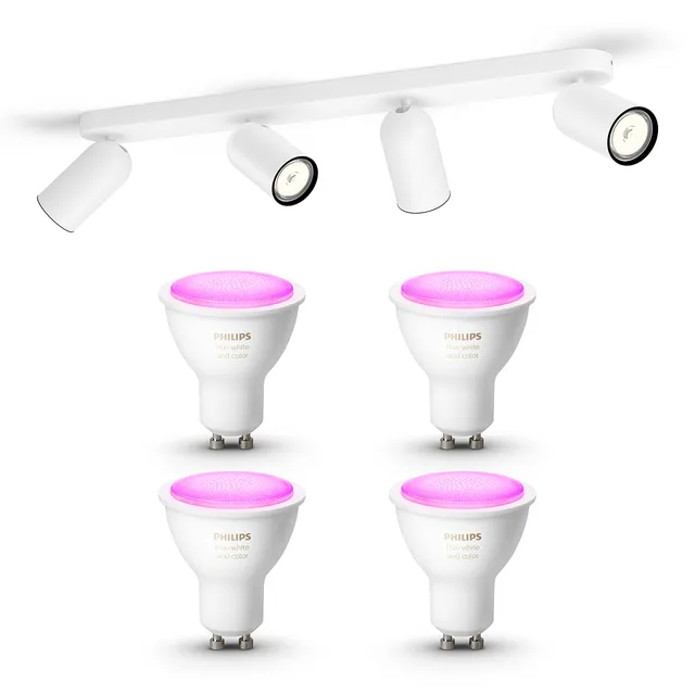 philips-hue-pongee-spot-en-saillie-blanc-4-points-lumineux-gu10-hue-white-and-co image 1