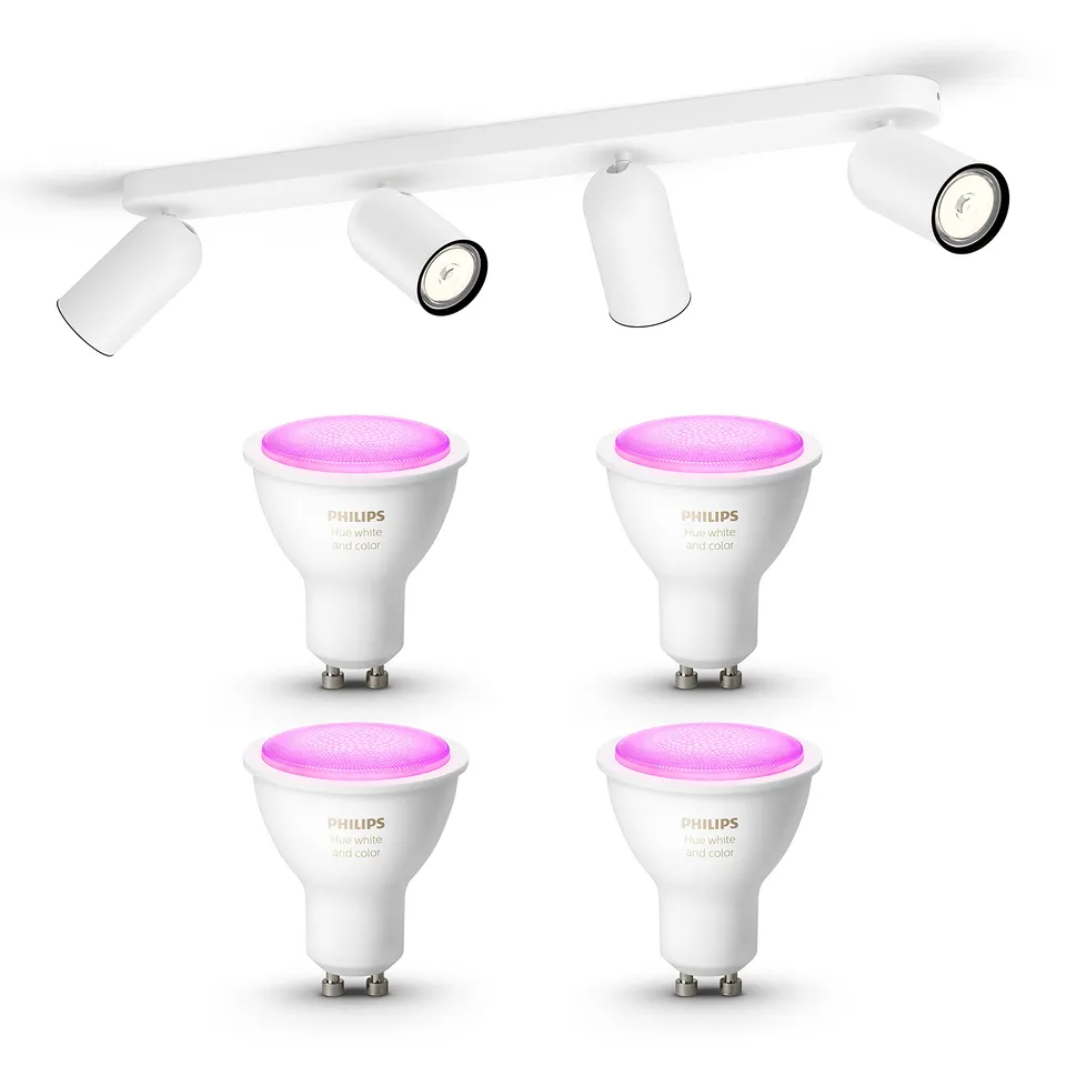 philips-hue-pongee-spot-en-saillie-blanc-4-points-lumineux-gu10-hue-white-and-co image 1