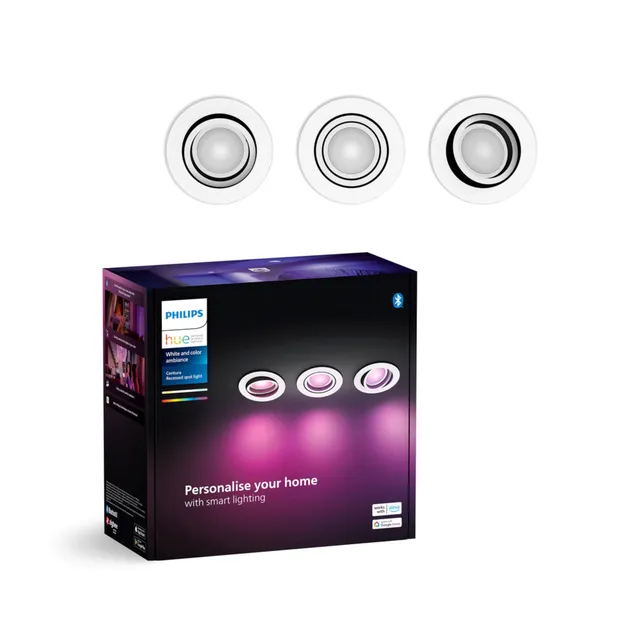philips-hue-white-color-ambiance-centura-pack-de-3-spots-encastr-s-ronds-plafonn image 1