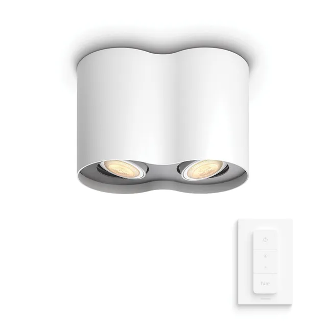 philips-hue-white-ambiance-pillar-spot-double-2x5-5w-bluetooth-avec-t-l-commande image 1