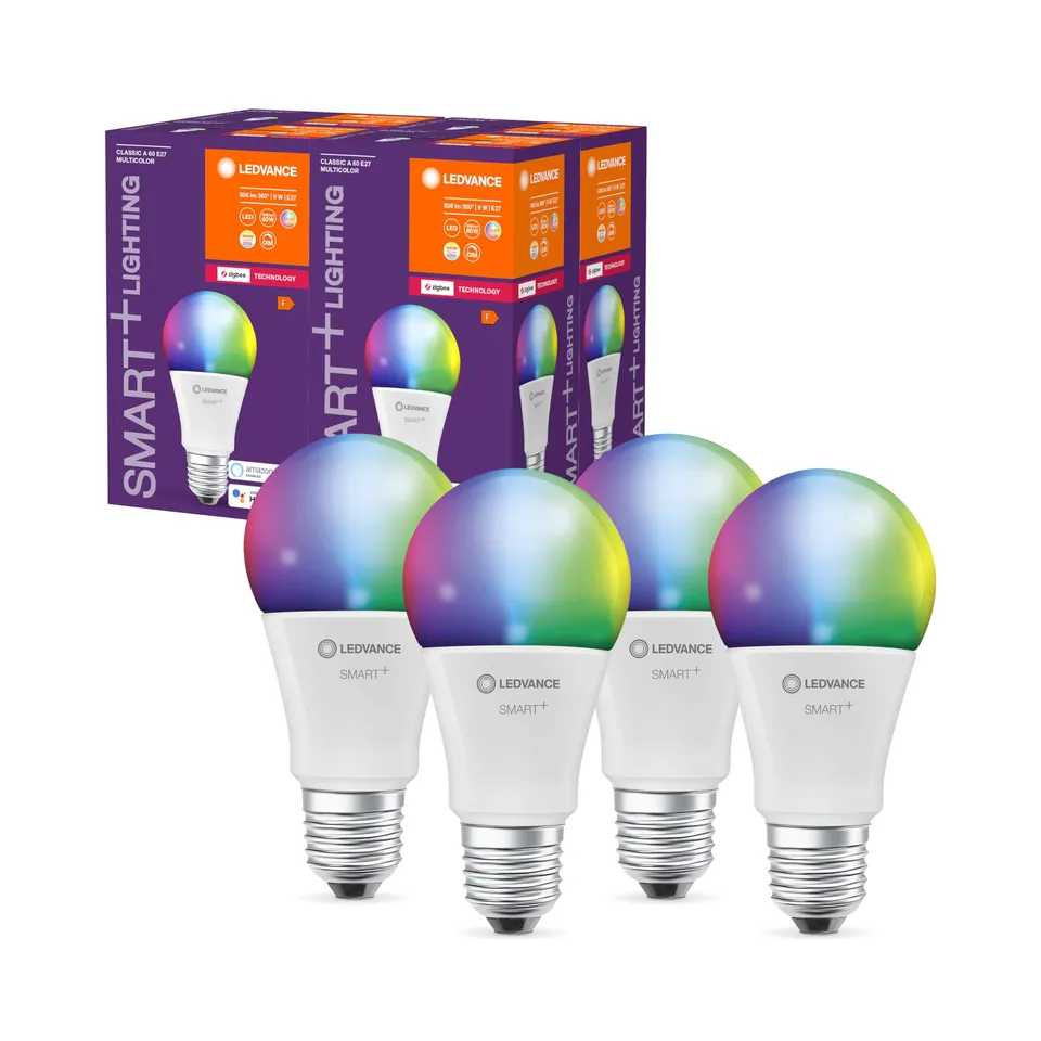ledvance-lampe-led-intelligente-smart-zigbee-a60-e27-9w-rgbw-806-lm-dimmable-pac image 1