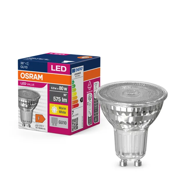 ledvance-osram-led-star-par16-gu10-575-lumens-blanc-chaud-3000-k-remplacement-ha image 1