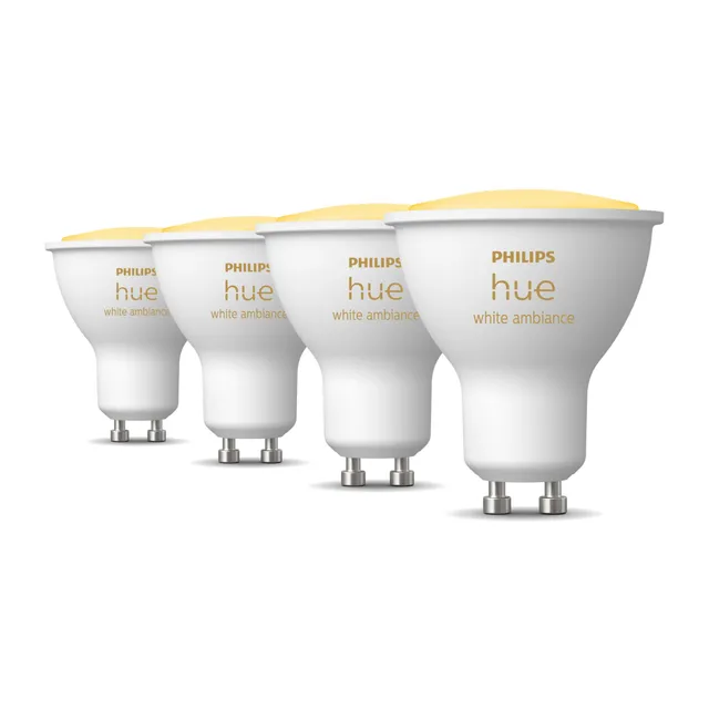 philips-hue-white-ambiance-gu10-pack-de-4-spots-connect-s-blanc-chaud-froid-r-gl image 1