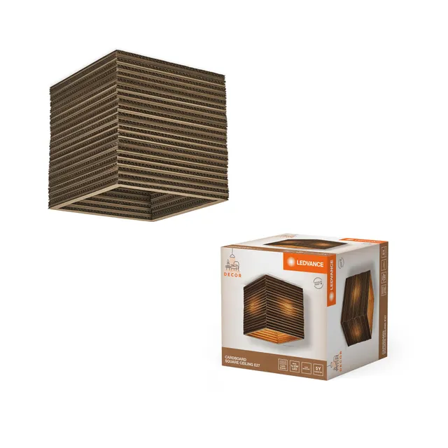 ledvance-decor-cardboard-square-luminaire-suspendu-en-carton-ondul-recycl-e27-25 image 1