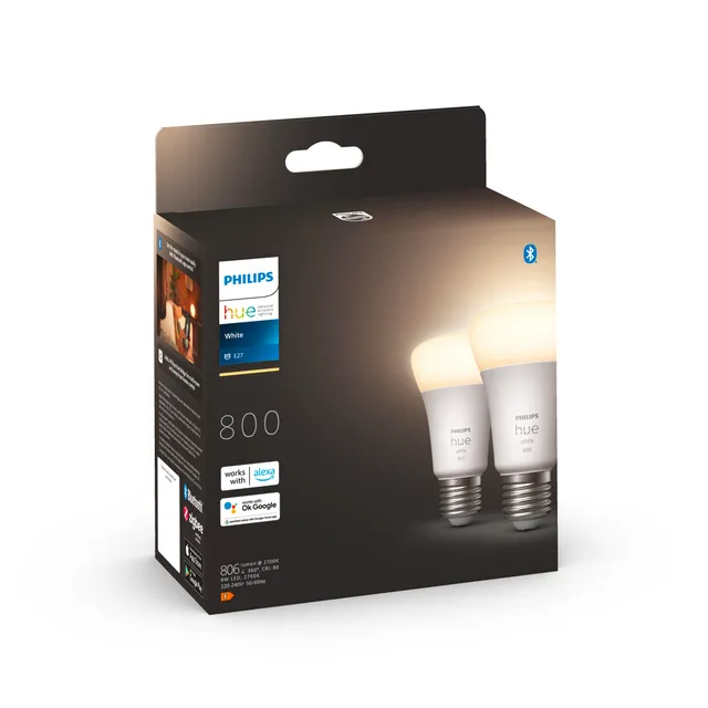 philips-hue-white-ampoules-led-connect-es-e27-quivalent-60w-800-lumens-bluetooth image 1