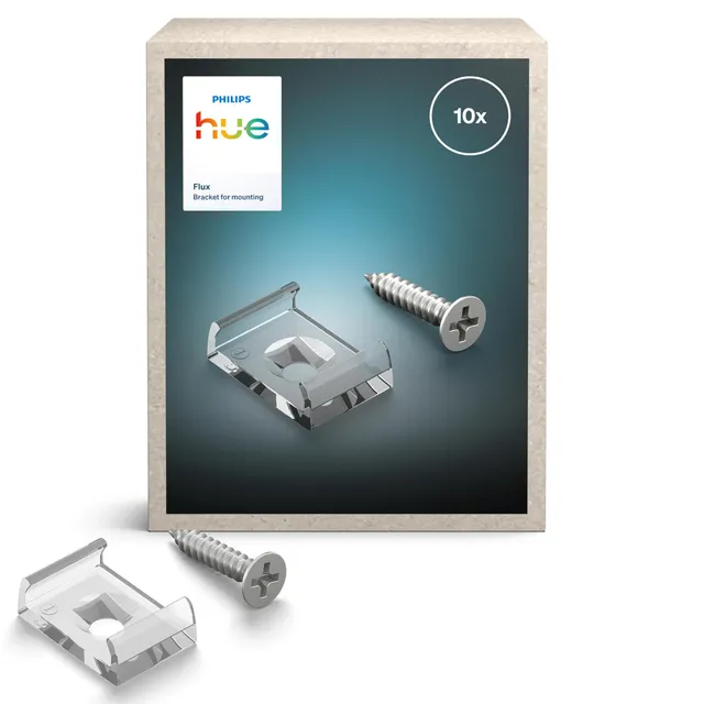 philips-hue-flux-supports-de-montage-pour-ruban-led-clips-transparents-vis-et-ba image 1