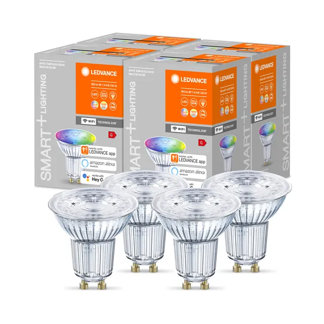 ledvance-smart-wifi-spot-led-gu10-rgbw-pack-de-4-blanc-tunable-2700-6500k-gradab image 1