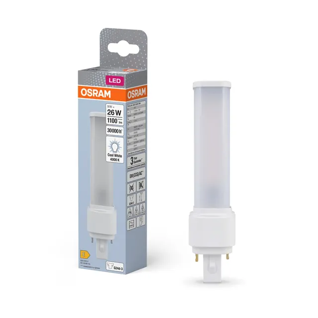 ledvance-osram-dulux-d-26-ampoule-led-g24d-3-9w-1100-lumens-blanc-froid-4000k-cu image 1